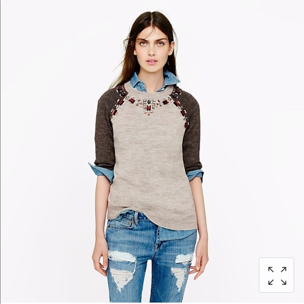 J.crew Jeweled Sweater Tee SZ XS